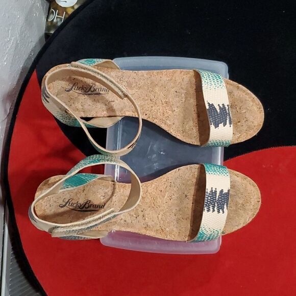 Lucky Genuine Leather McDowell Wedges in Snakeskin Size 8.5 - Picture 4 of 12